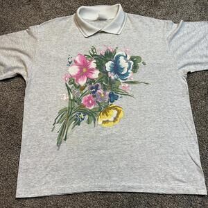Vintage Floral‎ Collared Tshirt